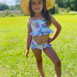 Floral 2 piece bikini kids
